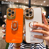 Boucho luksusowe galwanizacja etui na telefony dla iphone 13 12 Pro MAX 11 Pro XS XR X SE 6 7 8 plus 12Mini uchwyt telefonu pierścień uchwyt przypadku 1